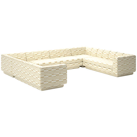 Yarrow 6-Piece U-Shaped Sectional Sofa Piano Cloud