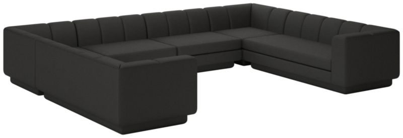 Yarrow 6-Piece U-Shaped Sectional Sofa Kanvas Ebony - image 0 of 8