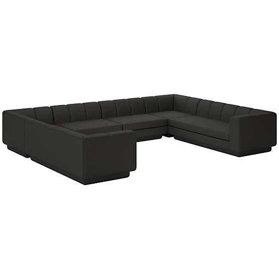 Yarrow 6-Piece U-Shaped Sectional Sofa Kanvas Ebony