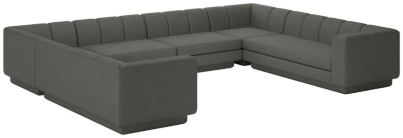 Yarrow 6-Piece U-Shaped Sectional Sofa Taylor Charcoal - image 0 of 8