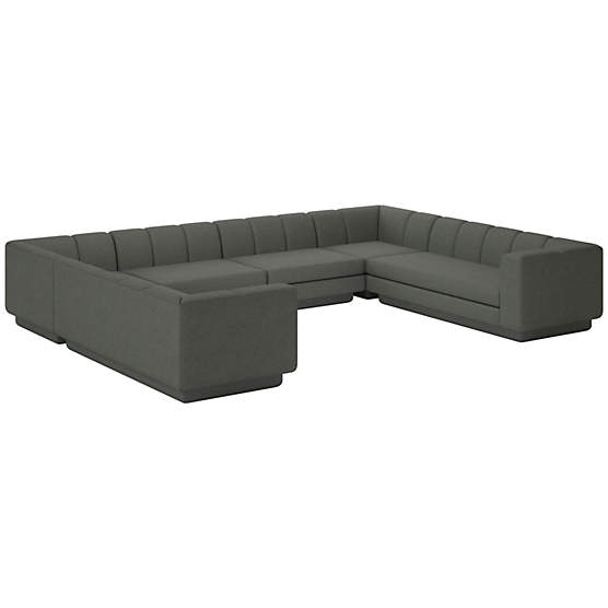 Yarrow 6-Piece U-Shaped Sectional Sofa Taylor Charcoal