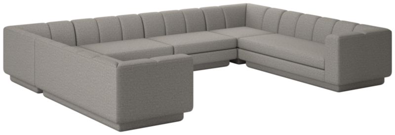 Yarrow 6-Piece U-Shaped Sectional Sofa Taylor Felt Grey - image 0 of 8