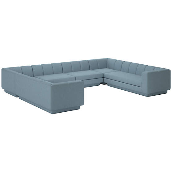 Yarrow 6-Piece U-Shaped Sectional Sofa Lisbon Wedgewood