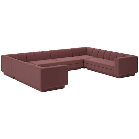 Yarrow 6-Piece U-Shaped Sectional Sofa Lisbon Rose Brown