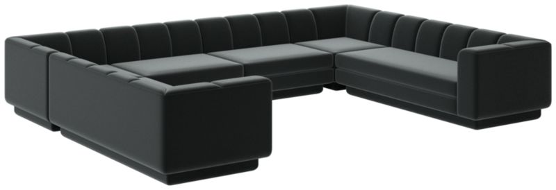 Yarrow 6-Piece U-Shaped Sectional Sofa Como Dark Grey - image 0 of 8