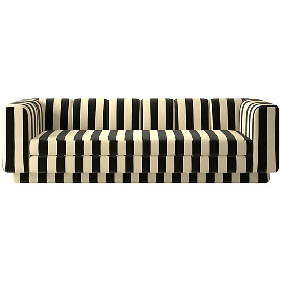 Yarrow 97" Sofa Stripe Black and White