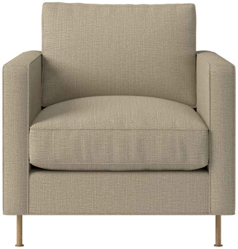 Viewing product image Brett Taupe Velvet Accent Chair - image 1 of 11