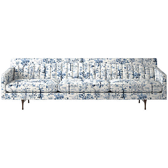 Symmetric Sofa 103" Landscape Blue