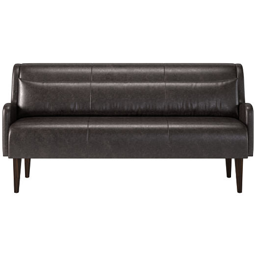 Roycroft 70" Leather Dining Bench Bello Black