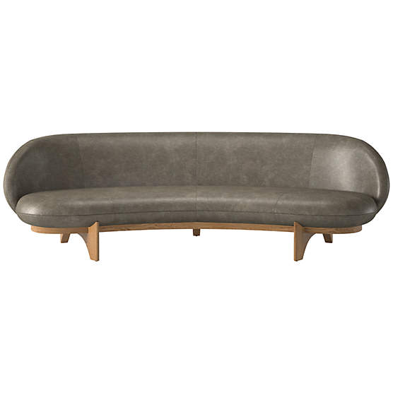 Newt 97" Leather Sofa Bello Grey