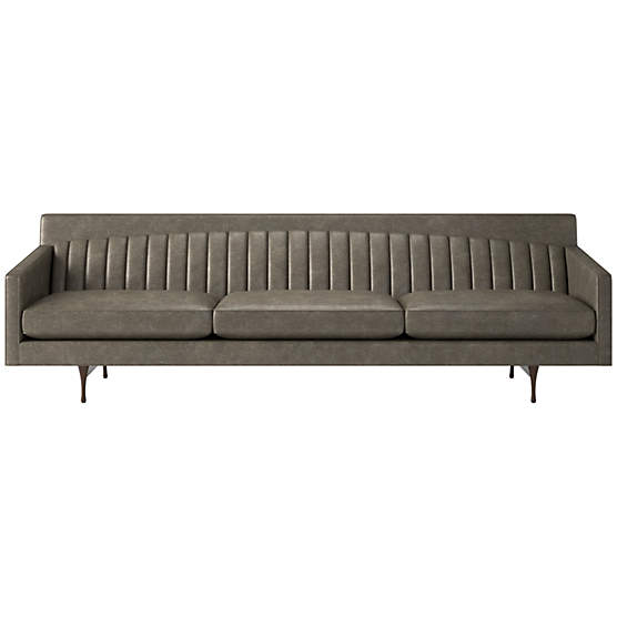 Symmetric 103" Leather Sofa Bello Grey