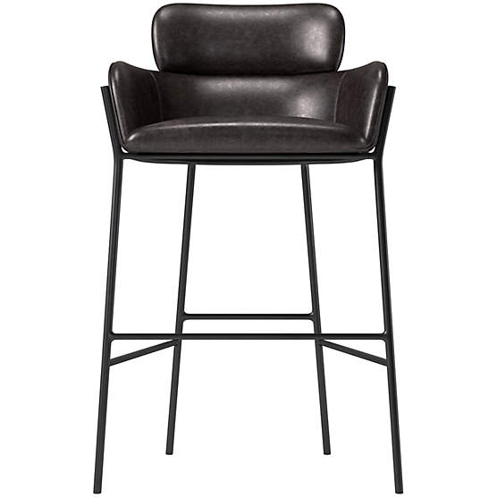 Azalea Leather Bar Stool Bello Black