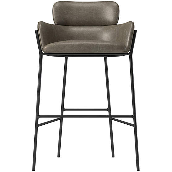 Azalea Leather Bar Stool Bello Grey