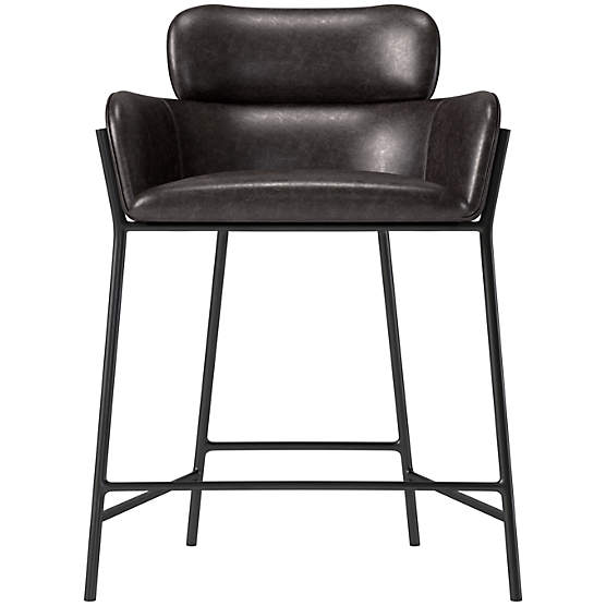 Azalea Leather Counter Stool Bello Black