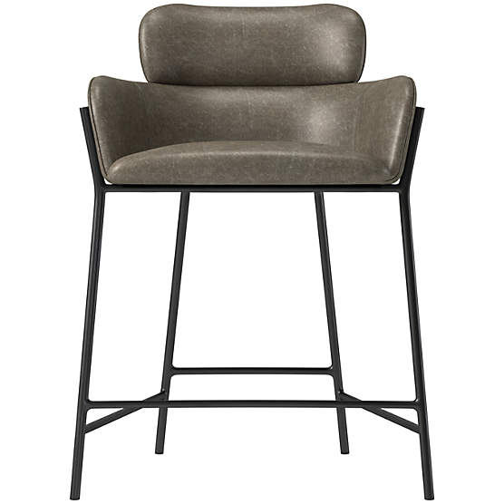 Azalea Leather Counter Stool Bello Grey