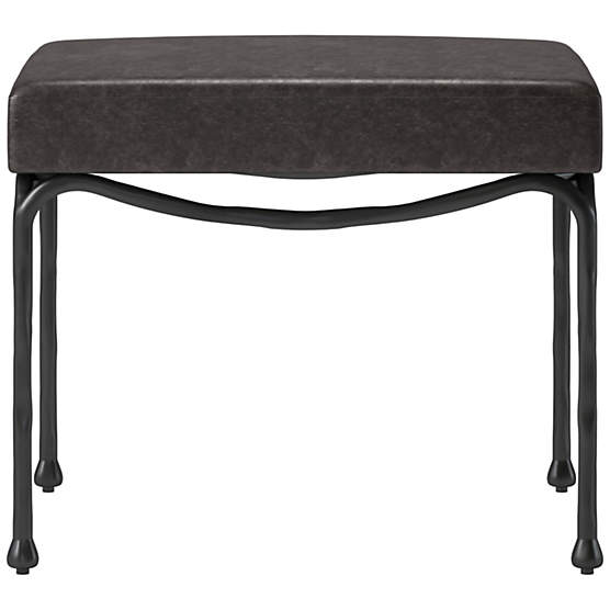 Journey Leather Stool Bello Black