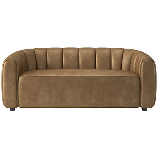 Fitz 72.5" Leather Loveseat Bello Saddle
