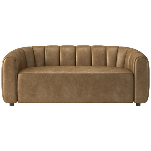 Fitz 72.5" Leather Loveseat Bello Saddle