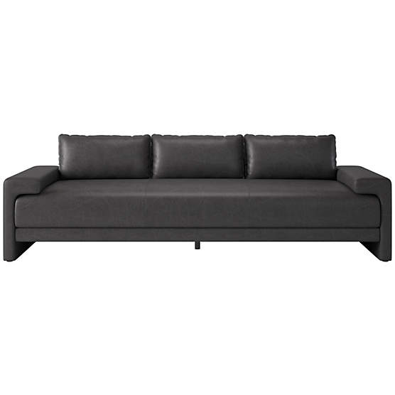 Camden 101" Leather Sofa Bello Black