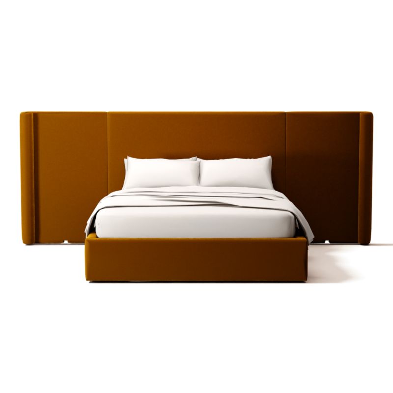Viewing product image Abbott Queen Bed Luca Turmeric - image 1 of 3