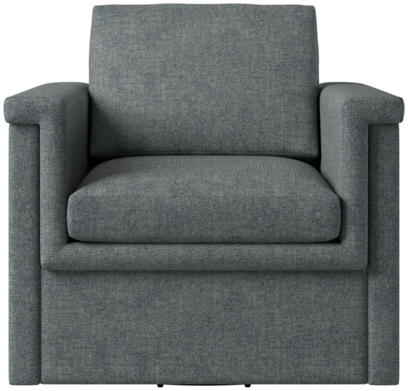 Viewing product image Ceva Light Blue Performance Velvet Swivel Chair - image 1 of 9