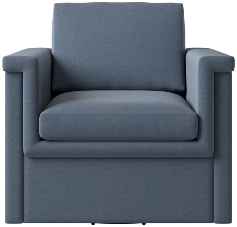 Viewing product image Ceva Light Blue Performance Velvet Swivel Chair - image 1 of 10