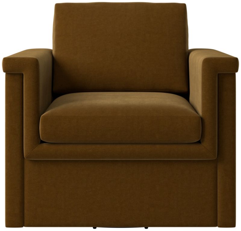 Viewing product image Ceva Light Blue Performance Velvet Swivel Chair - image 1 of 10