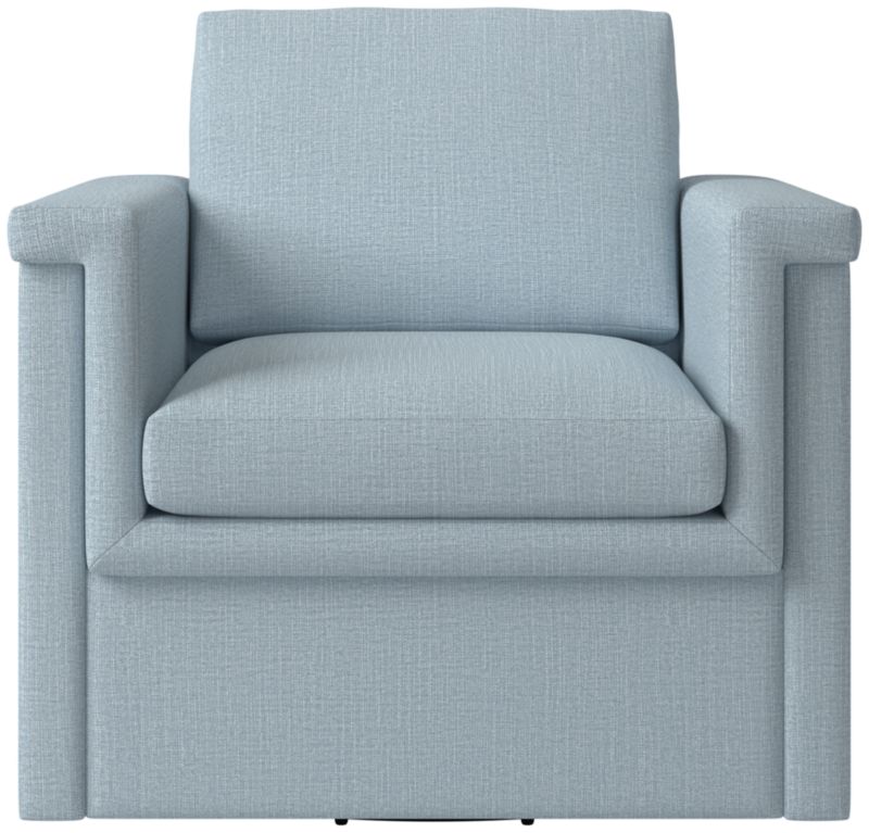 Viewing product image Ceva Light Blue Performance Velvet Swivel Chair - image 1 of 9