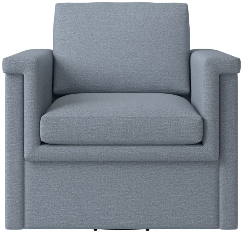 Viewing product image Ceva Light Blue Performance Velvet Swivel Chair - image 1 of 9