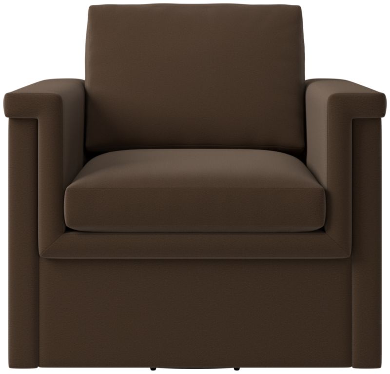 Viewing product image Ceva Light Blue Performance Velvet Swivel Chair - image 1 of 10