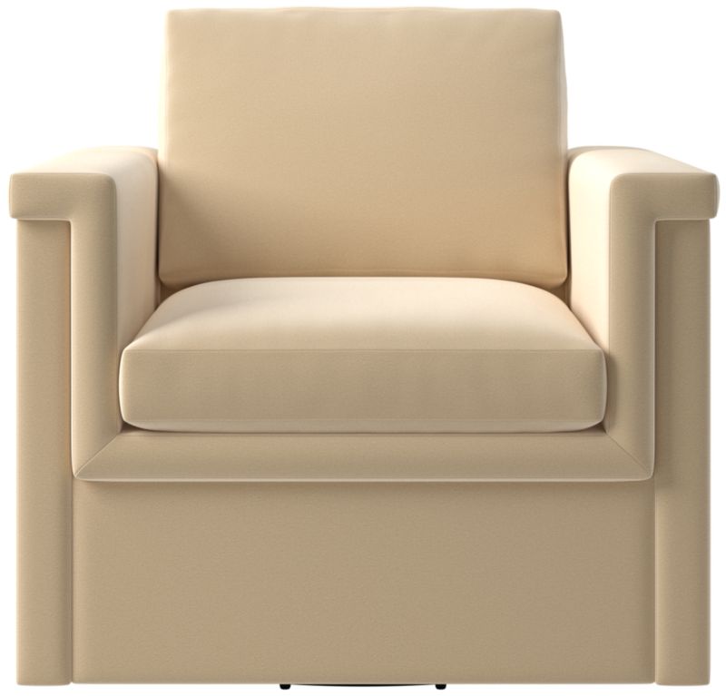 Viewing product image Ceva Light Blue Performance Velvet Swivel Chair - image 1 of 9