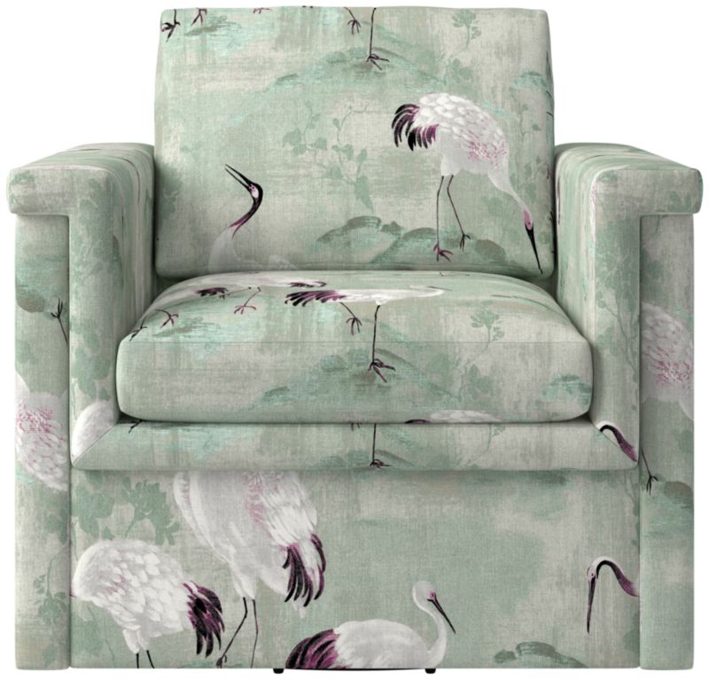 Viewing product image Ceva Light Blue Performance Velvet Swivel Chair - image 1 of 9