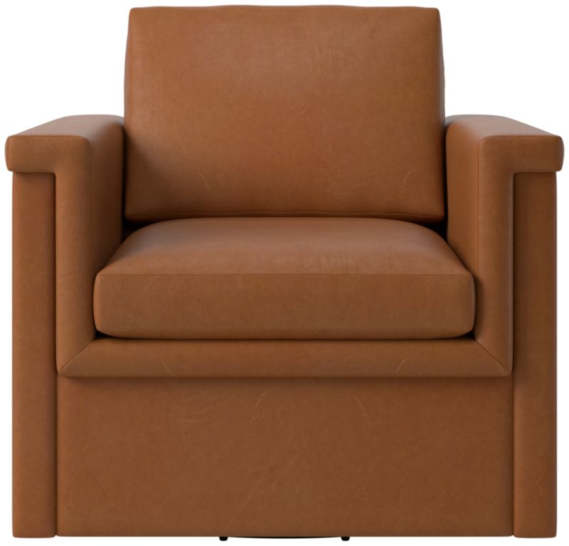 Viewing product image Ceva Leather Swivel Chair - image 1 of 4