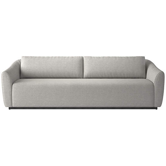 Emile 99" Ruched Sofa Hatch Platinum