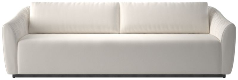 Viewing product image Emile 99" Ruched Sofa Coverlet Snow - image 1 of 10