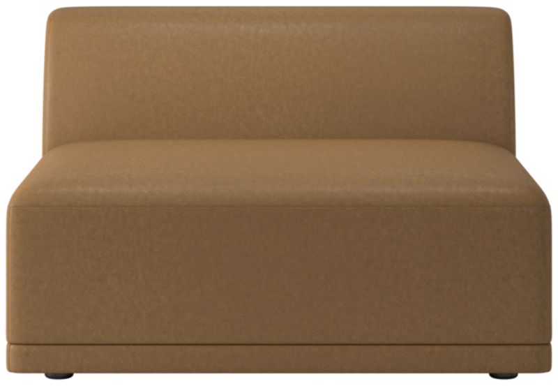 Viewing product image Faible Brown Leather Deep Depth Armless Chair - image 1 of 9