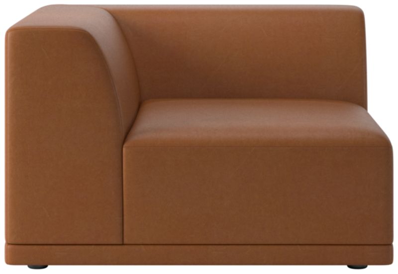 Viewing product image Faible Brown Leather Deep Depth Corner Chair - image 1 of 8