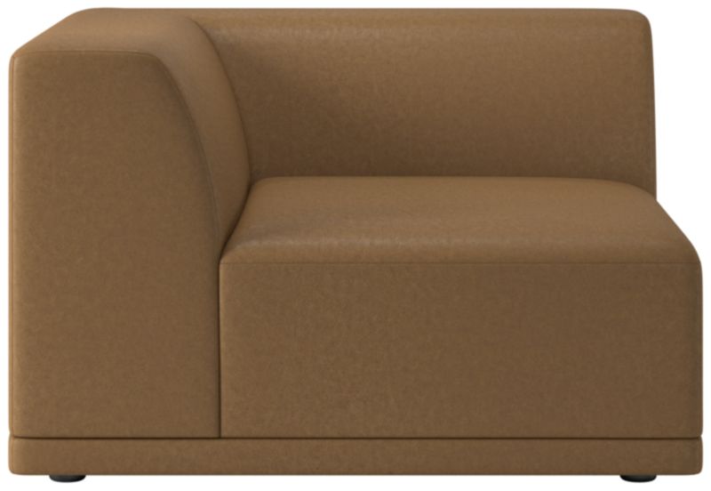Viewing product image Faible Brown Leather Deep Depth Corner Chair - image 1 of 8