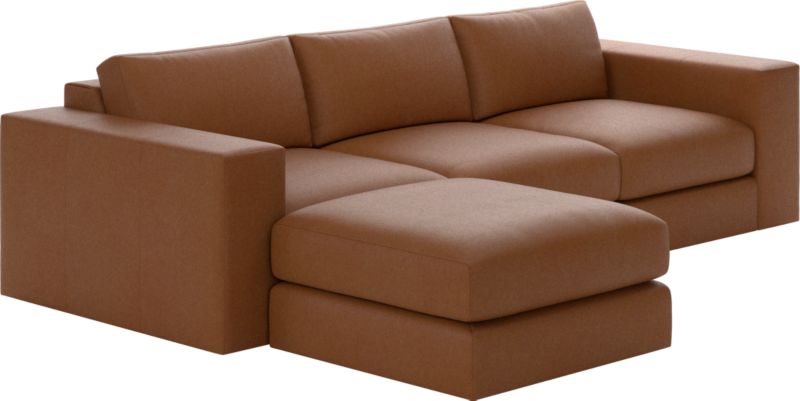 tobacco leather sectional Berkeley 4-Piece Modular Leather Sectional Sofa + Reviews