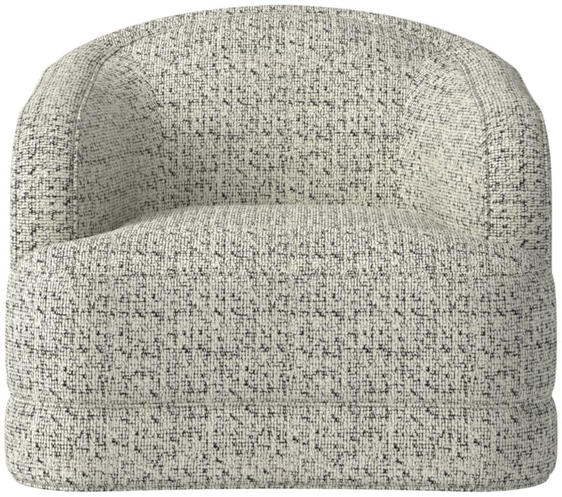 Viewing product image Mylene Ivory Boucle Swivel Chair - image 1 of 11