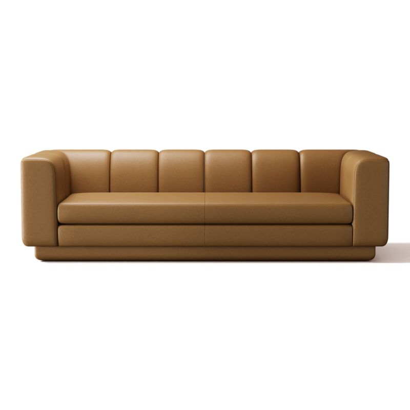 Viewing product image Yarrow 97" Brown Leather Sofa - image 1 of 10