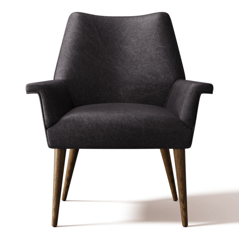 Tub Leather Dining Chair Bello Black - image 0 of 2