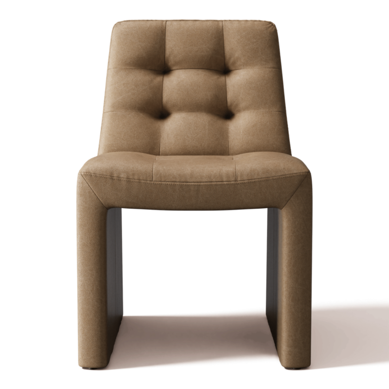 Hank Tufted Bello Grey Leather Dining Chair - image 0 of 2