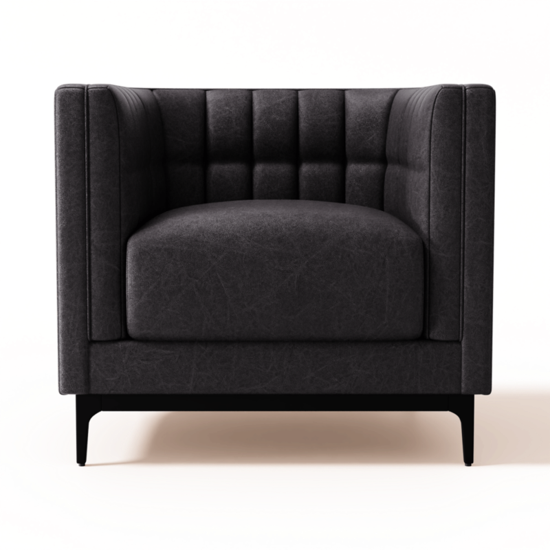 Ambroise Leather Chair Bello Black - image 0 of 9