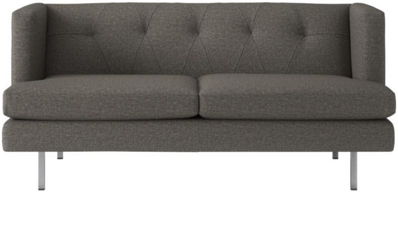 Avec Grey Apartment Sofa With Brushed Stainless Steel Legs