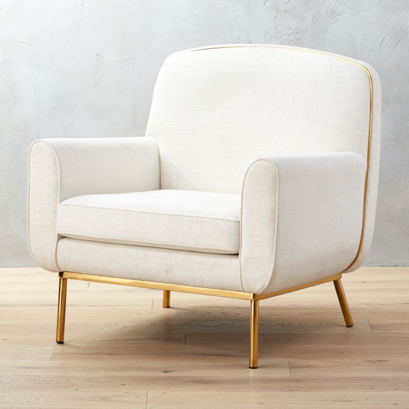 halo white and brass armchair Reviews CB2