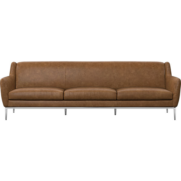 Alfred Extra Large Saddle Leather Sofa Reviews Cb2