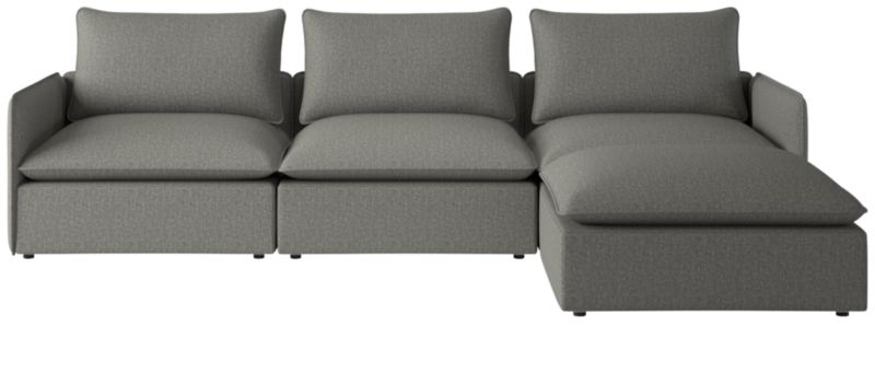 Lumin Grey Linen 4 Piece Sectional Sofa