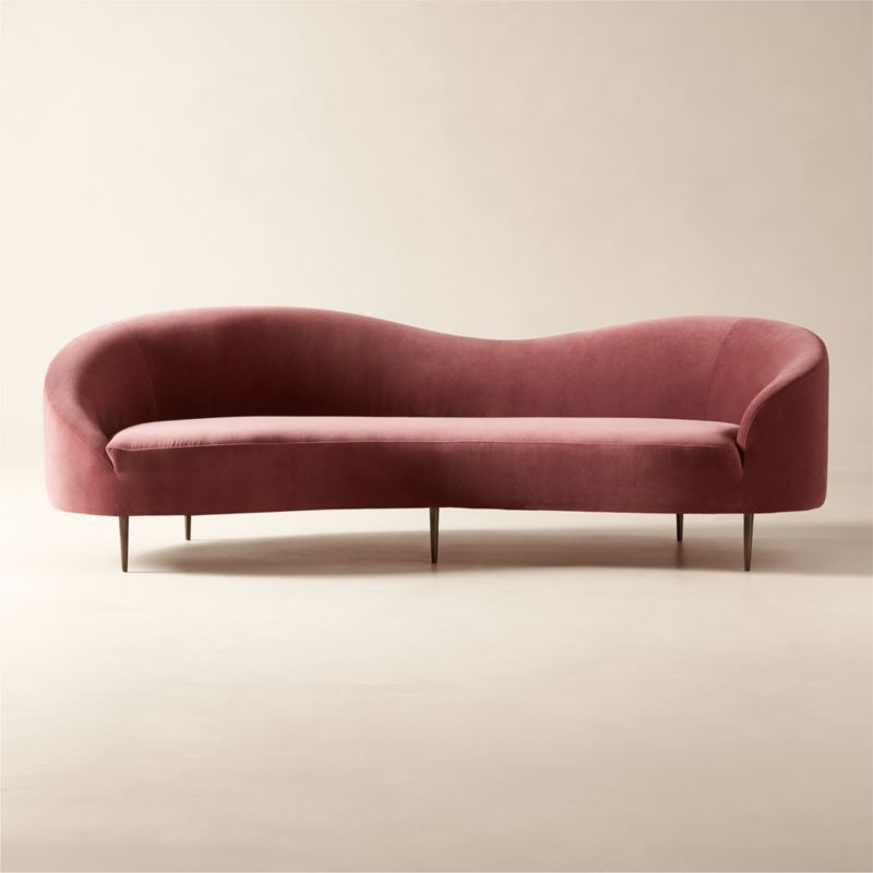 Curvo 96.5" Rose Velvet Sofa by goop + Reviews | CB2