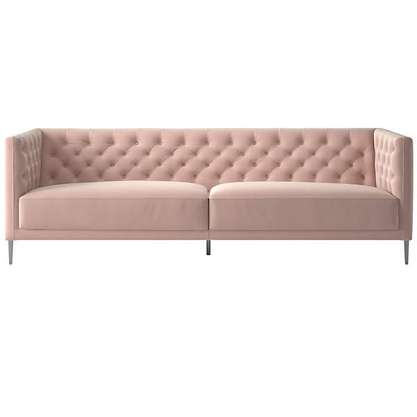 Blush shop tufted sofa